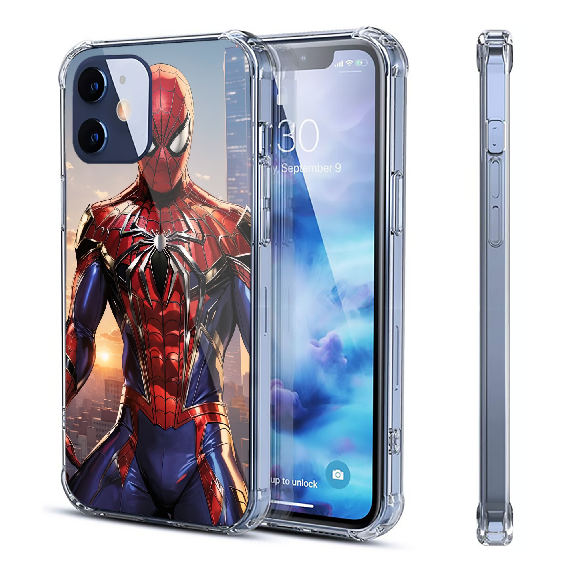 （画像用） Spider Man スパイダーマン 【iPhone 12シリーズ対応】透明スマホケース（クリアソフトケース）